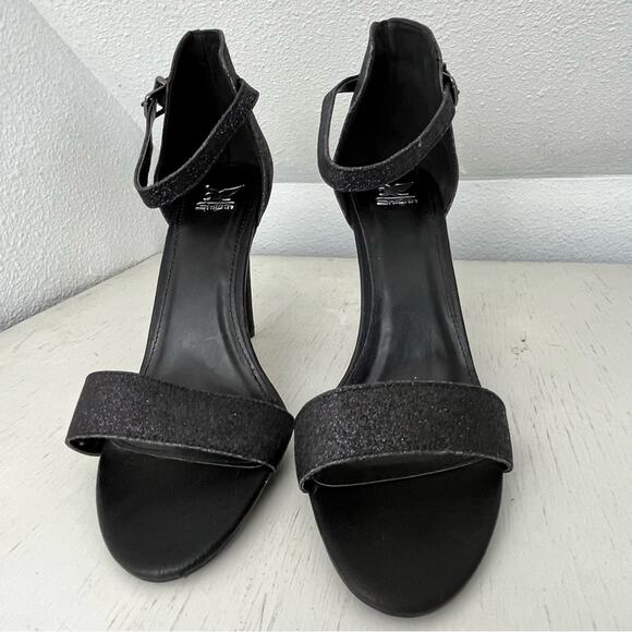Shiekh black glitter open toe ultra high heel ankle strap 10 - Picture 4 of 12